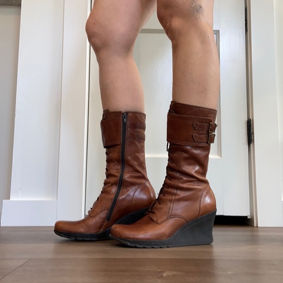 Kenneth Cole Reaction Grape Cede lace up heeled boots. - Picture 3 of 14